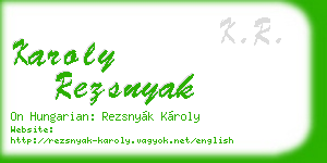 karoly rezsnyak business card